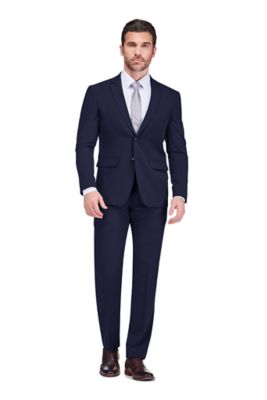 Gino Vitale Men's 2-Piece 4-Way Stretch Notch Lapel Slim Fit Suit, Navy Blue, 36