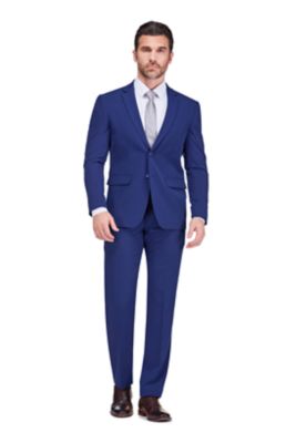 Gino Vitale Men's 2-Piece 4-Way Stretch Notch Lapel Slim Fit Suit, Blue, 36