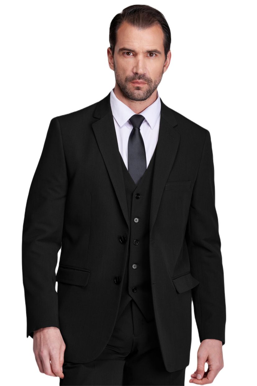 Mens 3-Piece Classic Fit Performance Stretch Suit