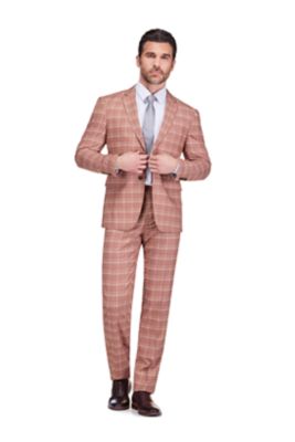 Men's Gino Vitale Slim Fit 2-Piece Performance Four-Way Stretch Plaid Suit, 38 Short