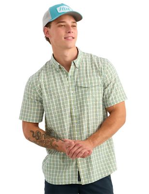 HUK Men's Short Sleeve Chatham Plaid Shirt