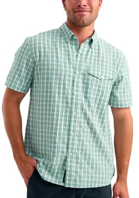 HUK Men's Short Sleeve Chatham Plaid Shirt