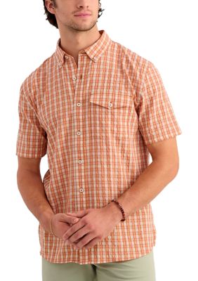 HUK Men's Short Sleeve Chatham Plaid Shirt, 2XL