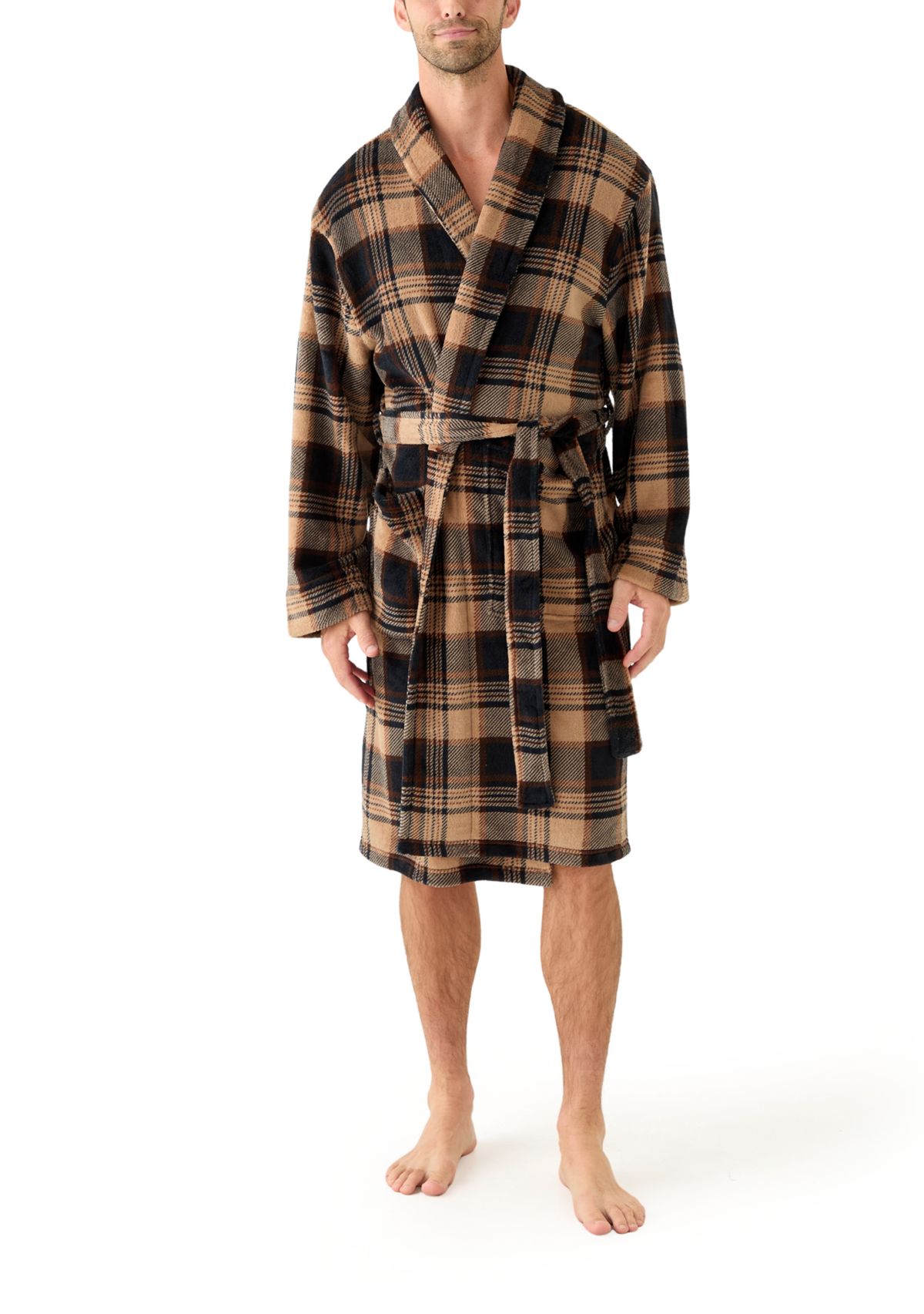 Mens Plush Shawl Robe