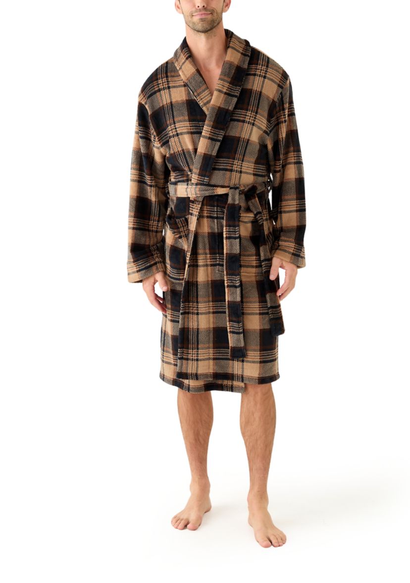 Mens Plush Shawl Robe