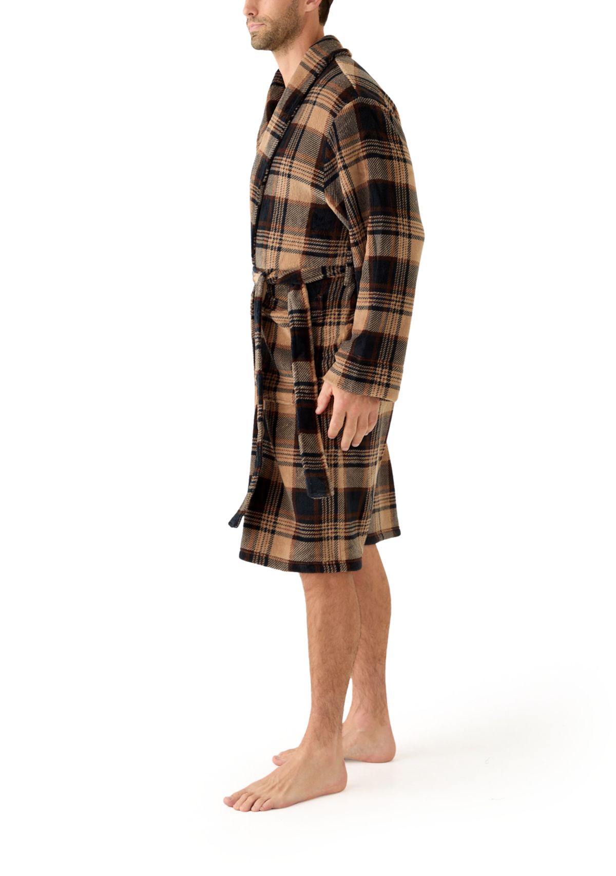 Mens Plush Shawl Robe