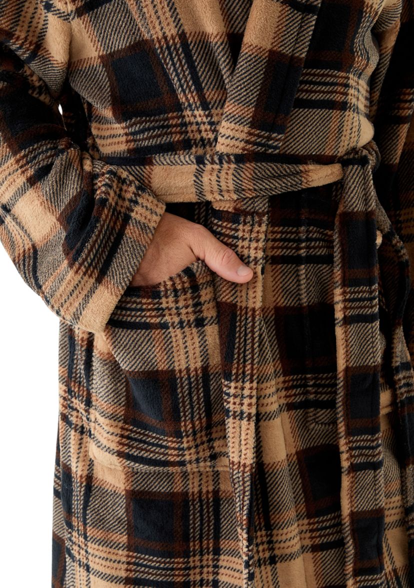 Mens Plush Shawl Robe