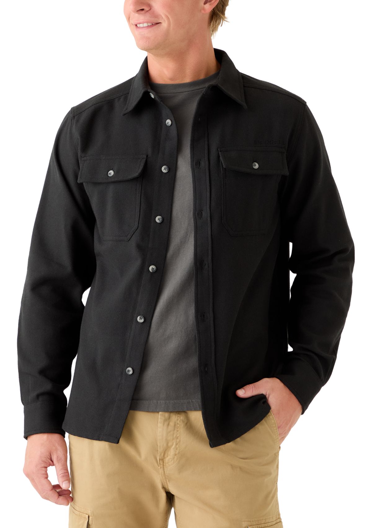 Mens Long Sleeve Brushed Flannel Shirt