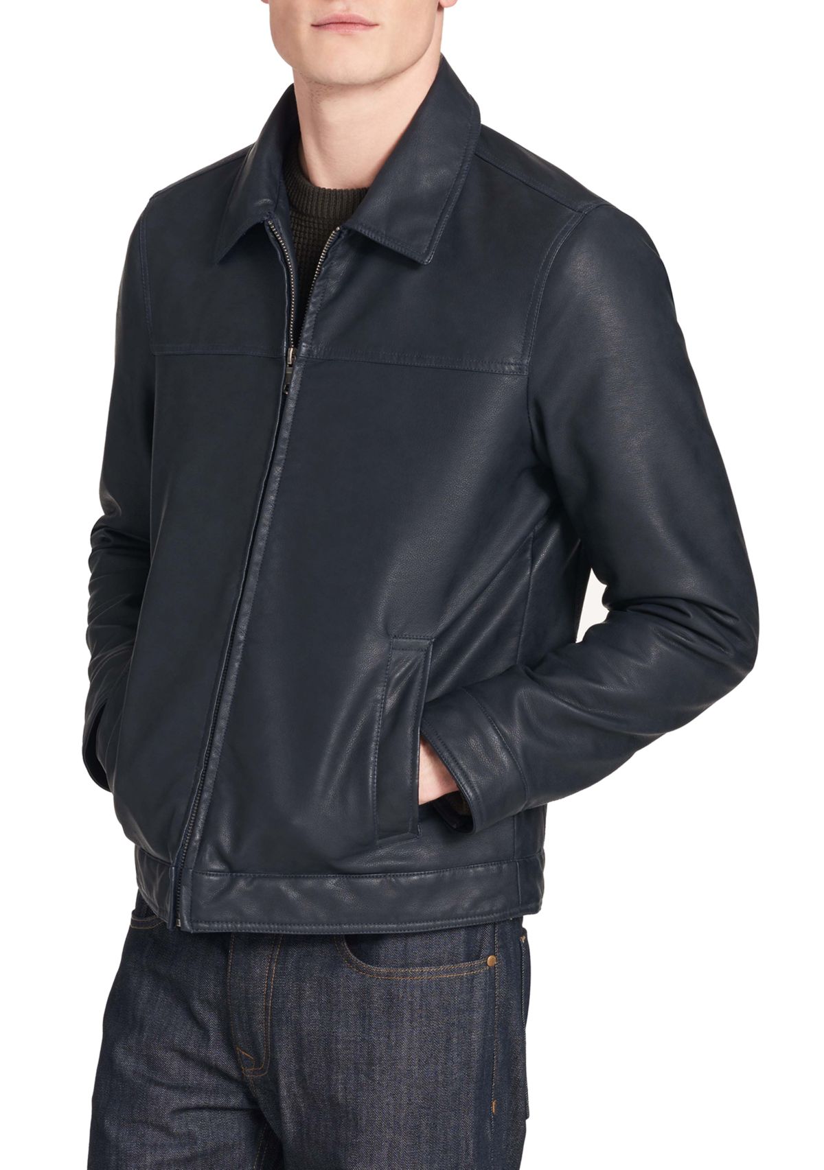 Collar Faux Leather Jacket