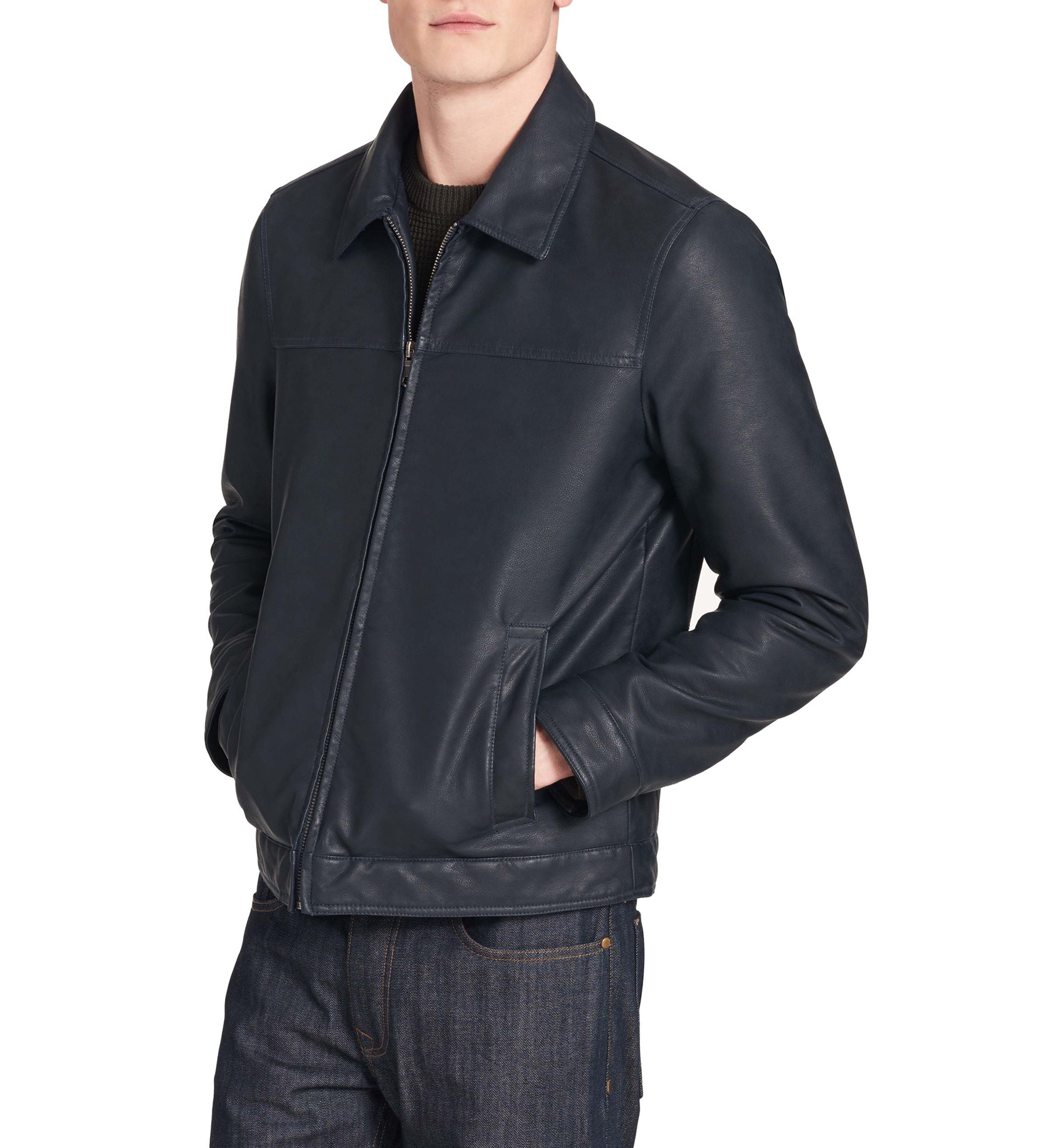 Collar Faux Leather Jacket
