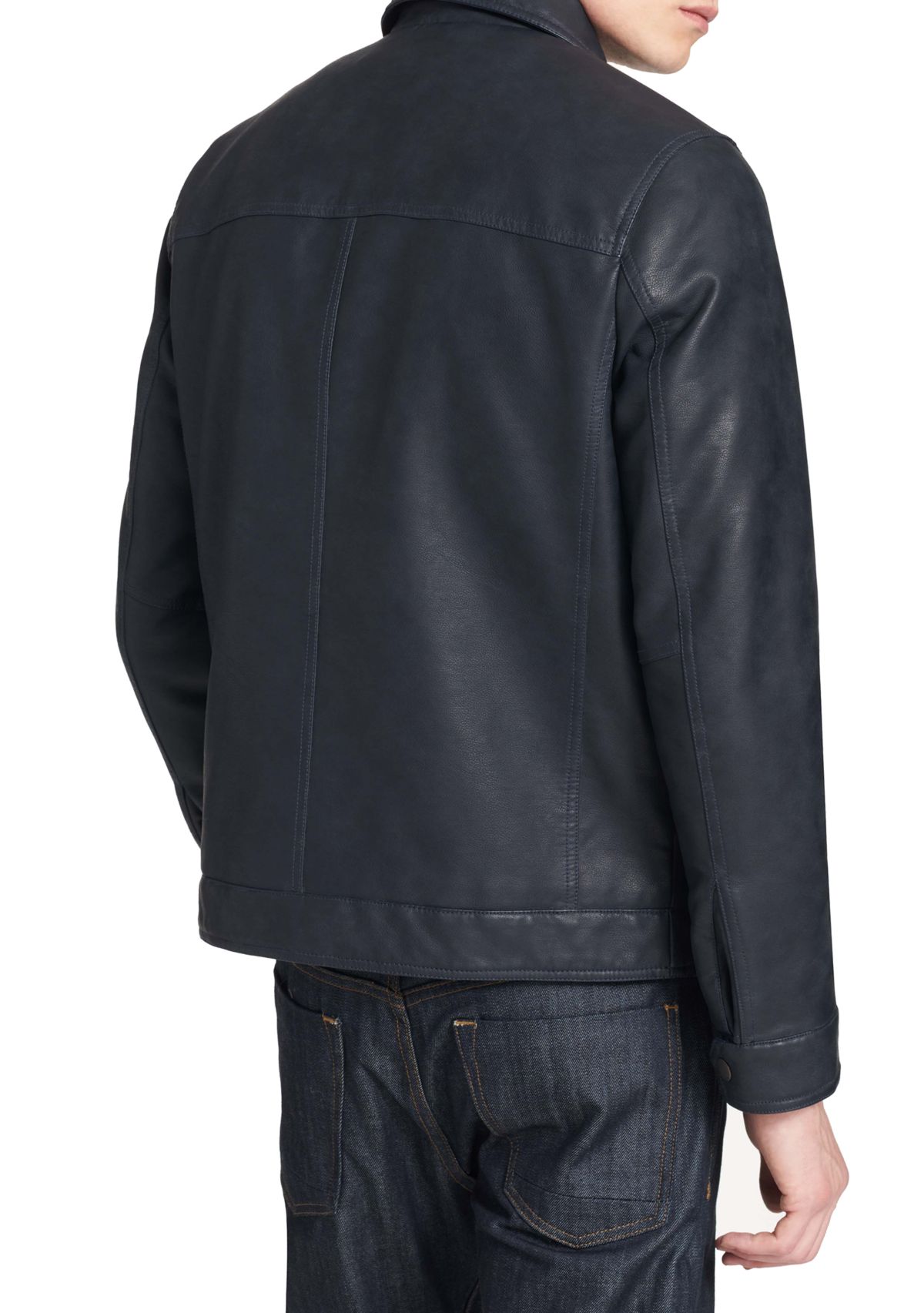 Collar Faux Leather Jacket