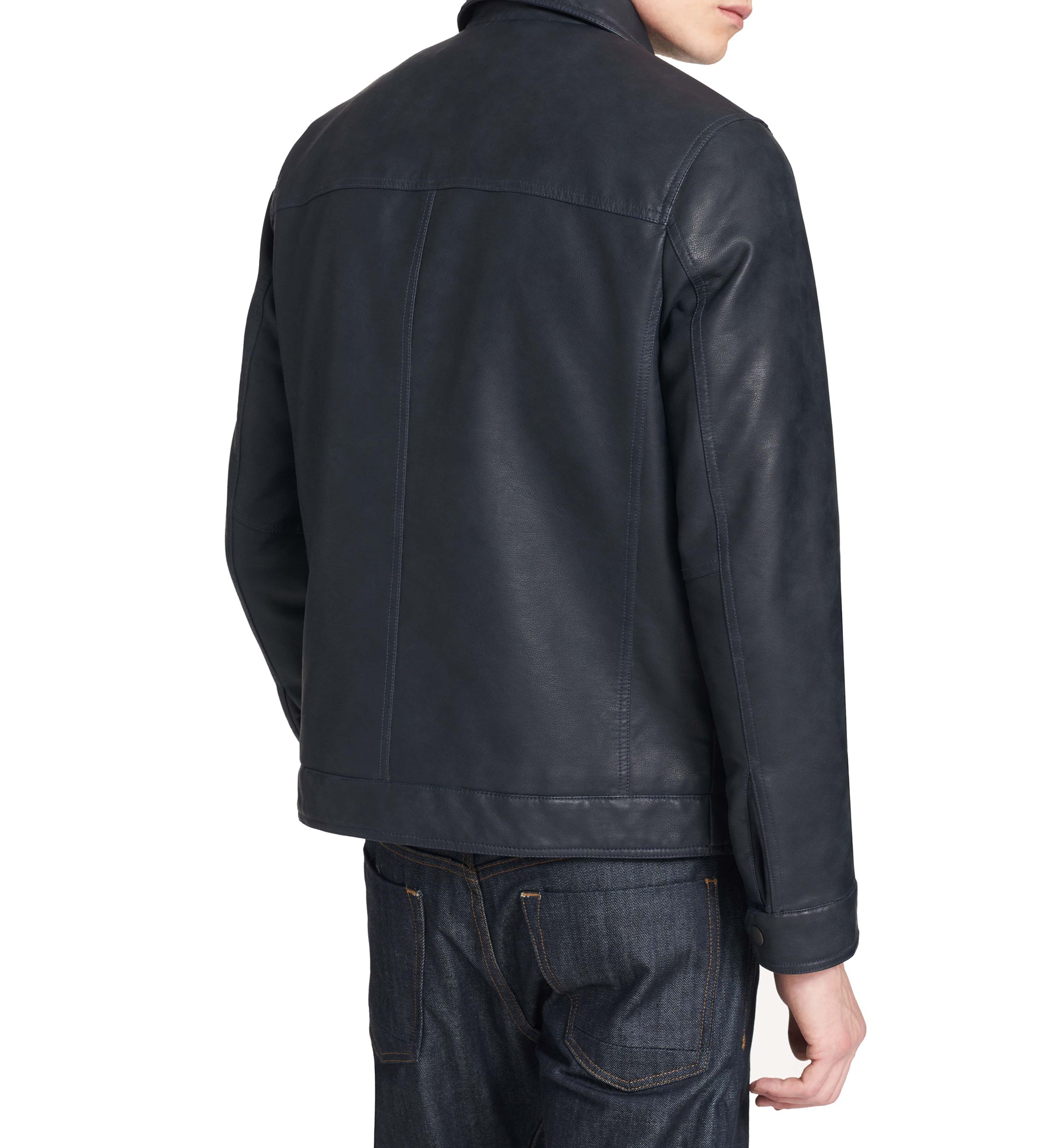 Collar Faux Leather Jacket