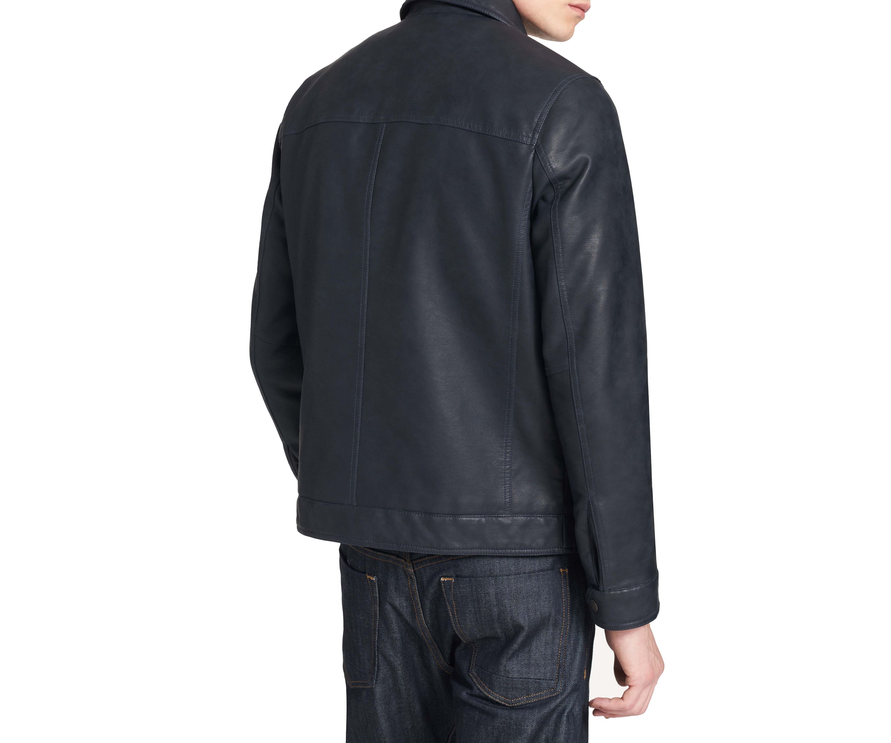 Collar Faux Leather Jacket