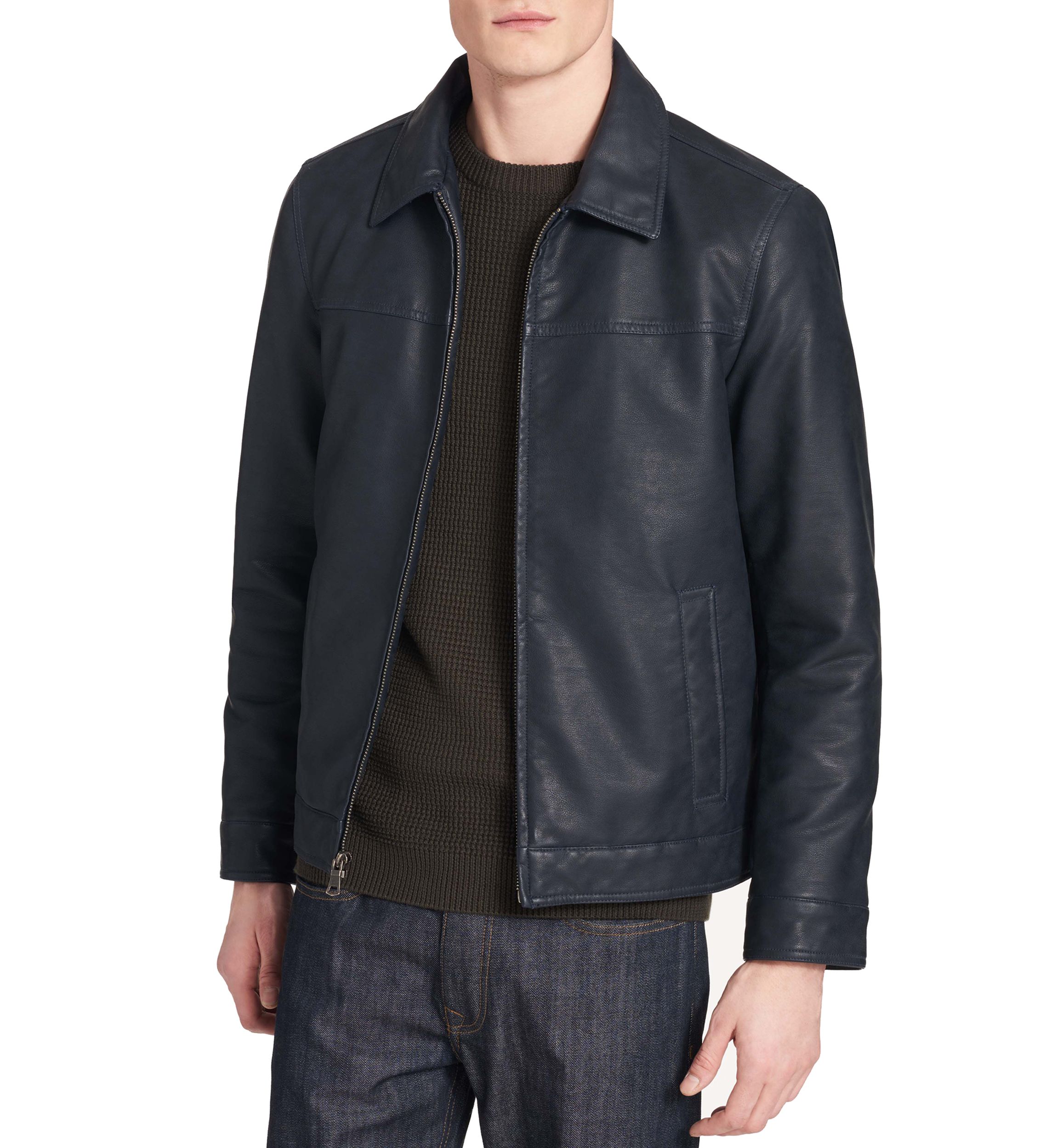 Collar Faux Leather Jacket