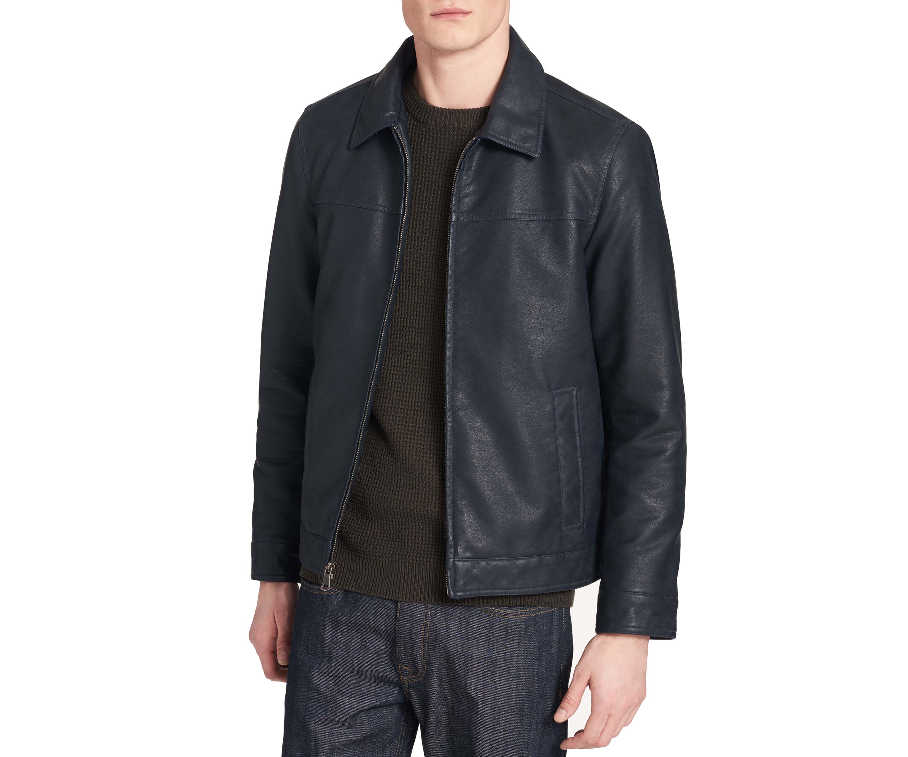 Collar Faux Leather Jacket