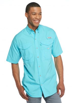 Chemise Columbia PFG Homme - Blanc, Taille L, Manches Courtes - Respirante & Anti-UV - Pêche