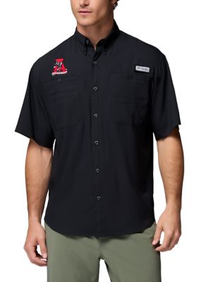 Columbia Men's NCAA CLG Tamiamiâ¢ Short Sleeve Shirt, Black, Large