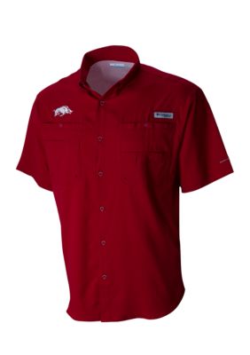 Columbia Men's NCAA CLG Tamiamiâ¢ Short Sleeve Shirt, Red, 2XL