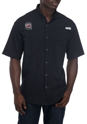 Columbia Men's NCAA CLG Tamiamiâ¢ Short Sleeve Shirt, Black, 2XL