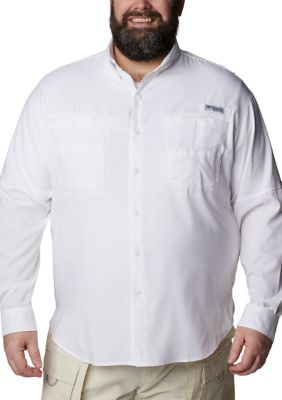 Columbia Men's Big & Tall Tamiami II Long Sleeve Shirt, White, 4XL