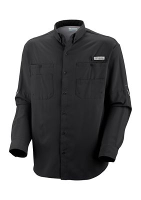 Columbia Men's Big & Tall Tamiami II Long Sleeve Shirt, Black, 3XL Tall