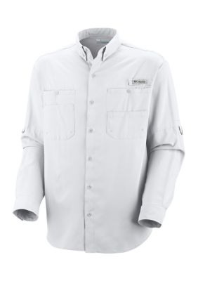 Columbia Men's Big & Tall Tamiami II Long Sleeve Shirt, White, 3XL Tall