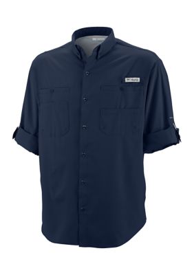 Columbia Men's Big & Tall Tamiami II Long Sleeve Shirt, Navy Blue, LT