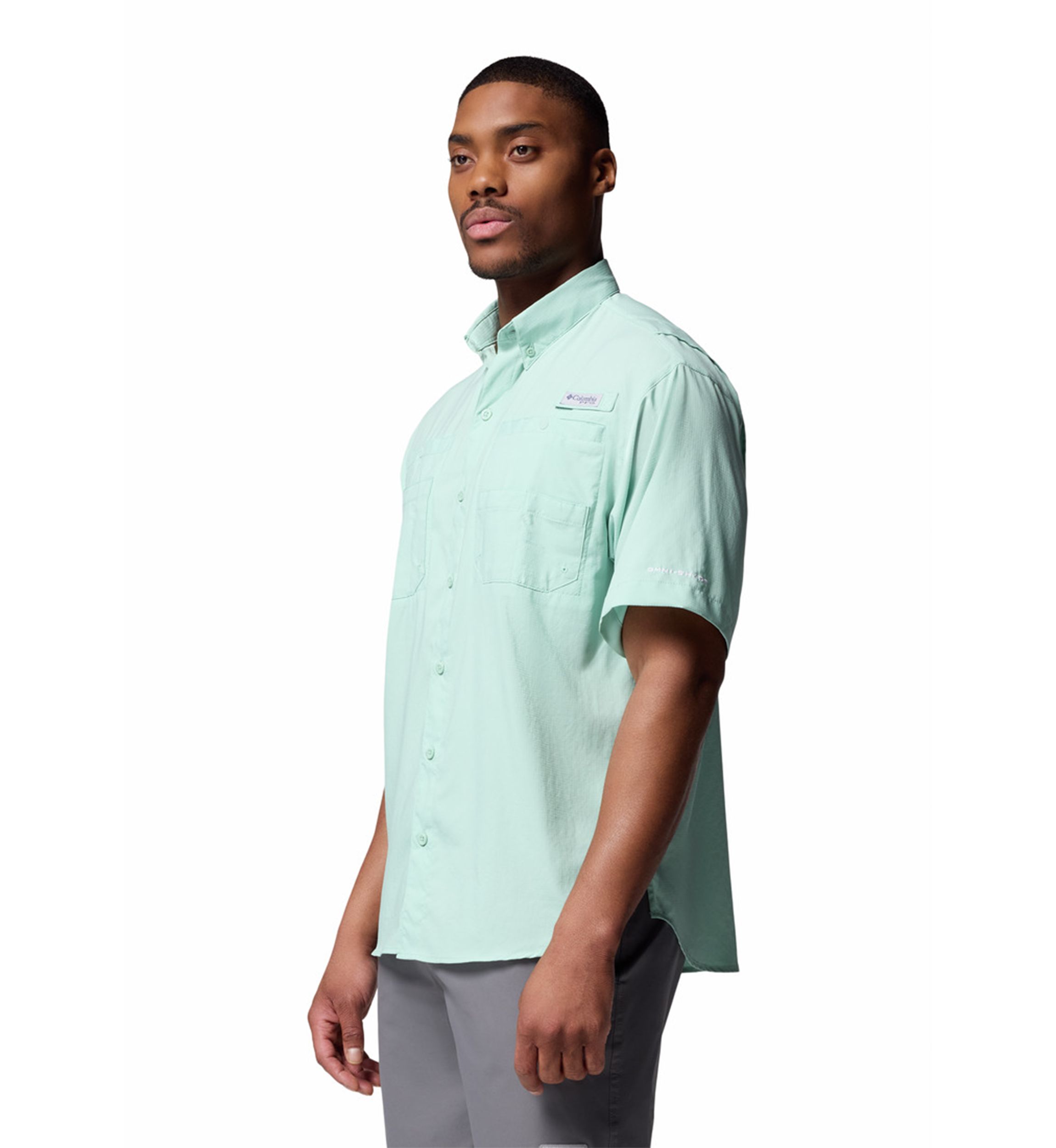 columbia dress shirts Men's Columbia Green Miami Hurricanes Super Tamiami Omni-Shade Long Sleeve Button-Down Shirt Size: Small