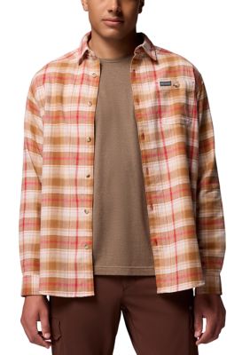 Columbia Men's Cornell Woodsâ¢ Flannel Long Sleeve Shirt, Red, Small