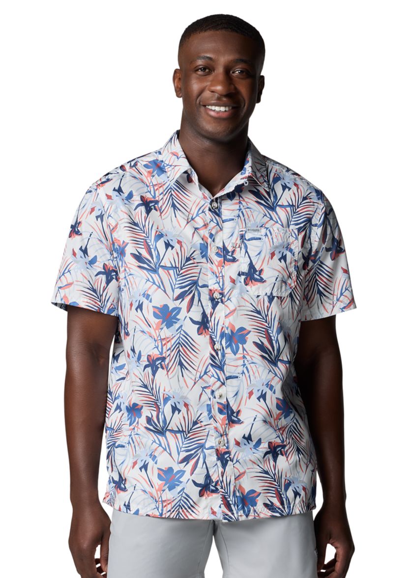Columbia Men's Super Slack Tide Camp Shirt - S - White,Prints