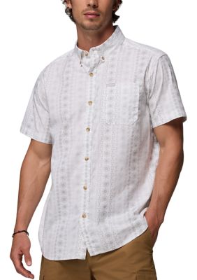 Columbia Men's Rapid Riversâ¢ Printed Short Sleeve Shirt, White, Medium