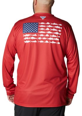 Columbia Boys' PFG Terminal Tackle Fish Flag Long Sleeve Shirt - S - Black