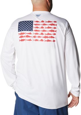 Columbia Men's Terminal Tackle PFG State Triangle Long Sleeve Shirt White / M