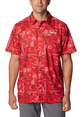Columbia Men's NCAA CLG Super Slack Tideâ¢ Shirt, Red, Medium
