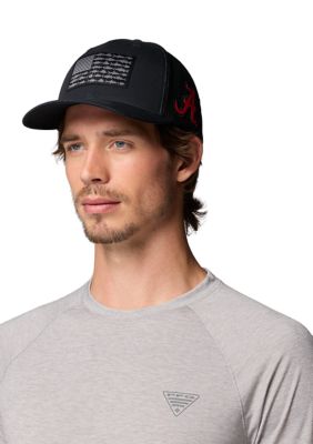Columbia Men's NCAA CLG PFGâ¢ Mesh Fish Flag Ball Cap, Black, L-XL