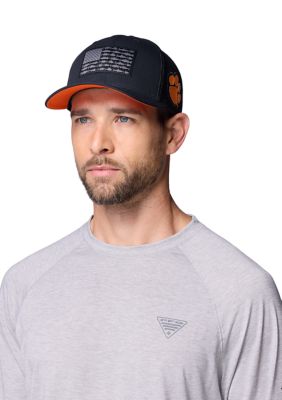 Columbia Men's NCAA CLG PFGâ¢ Mesh Fish Flag Ball Cap, Black, S-M