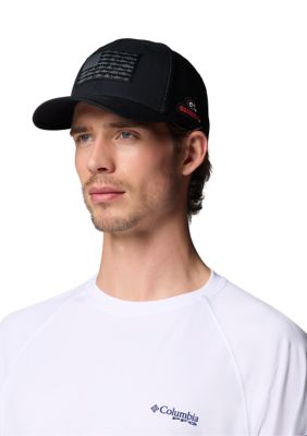 Columbia Men's NCAA CLG PFGâ¢ Mesh Fish Flag Ball Cap, Black, L-XL