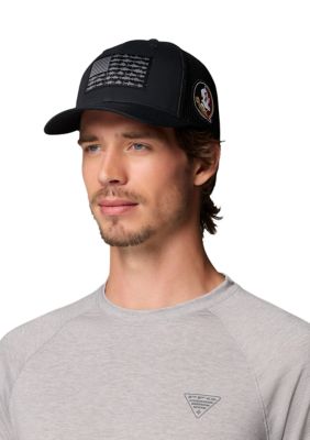 Columbia Men's NCAA CLG PFGâ¢ Mesh Fish Flag Ball Cap, Black, L-XL