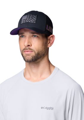 Columbia Men's NCAA CLG PFGâ¢ Mesh Fish Flag Ball Cap, Black, L-XL
