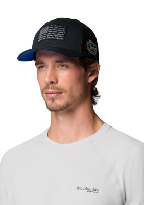 Columbia Men's NCAA CLG PFGâ¢ Mesh Fish Flag Ball Cap, Black, L-XL
