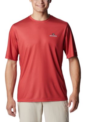 Columbia Men's NCAA CLG Terminal Tackleâ¢ SS Shirt, Red, Medium