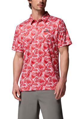 Columbia Men's NCAA CLG Super Terminal Tackleâ¢ Polo Shirt, Red, Small
