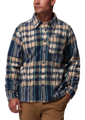 Columbia Men's Steens Mountain Printed Shirt Jacket, Navy Blue, Small