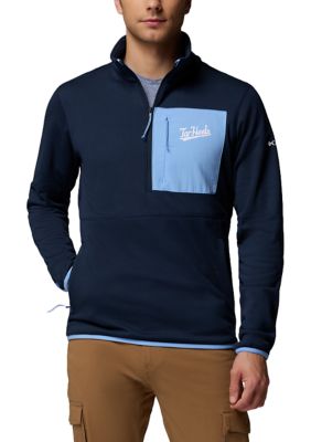 Columbia Men's NCAA Hike Half Zip Pullover, Navy Blue, 2XL