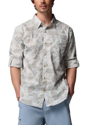 Columbia Men's Harbor Peakâ¢ Long Sleeve Shirt, Grey, XL