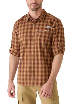 Columbia Men's Harbor Peakâ¢ Long Sleeve Shirt, Brown, 2XL