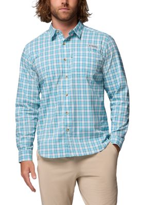 Columbia Men's Harbor Peakâ¢ Long Sleeve Shirt, Blue, Small