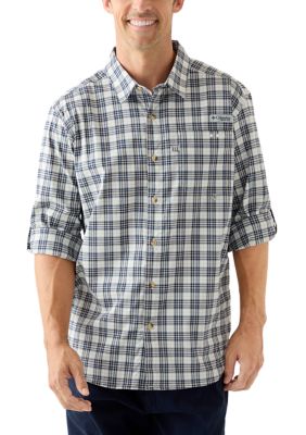 Columbia Men's Harbor Peakâ¢ Long Sleeve Shirt, Navy Blue, Small