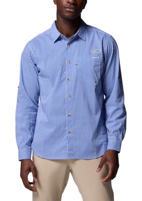 Columbia Men's Harbor Peakâ¢ Long Sleeve Shirt, Blue, Small