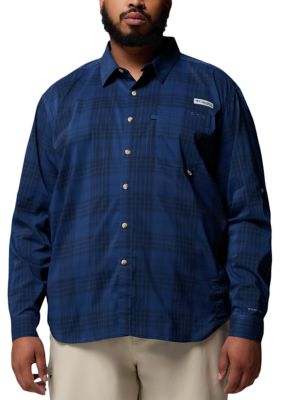 Columbia Men's Big & Tall Harbor Peakâ¢ Long Sleeve Shirt, Navy Blue, 3XL